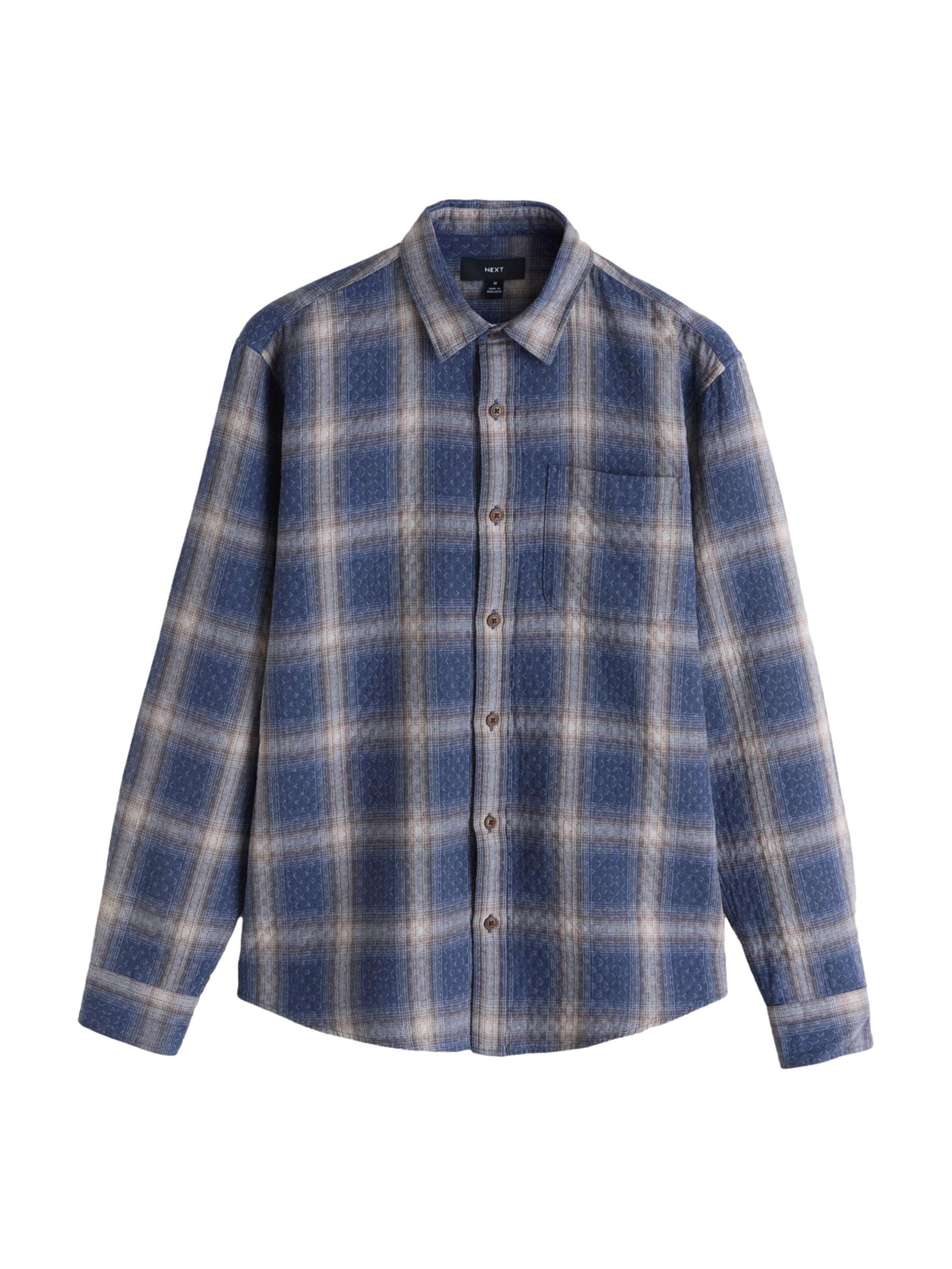 Next Chemise en beige clair / bleu marine / brun foncé, Vue avec produit