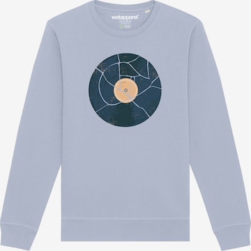 Sweat-shirt ' Broken Vinyl ' Watapparel en bleu : devant