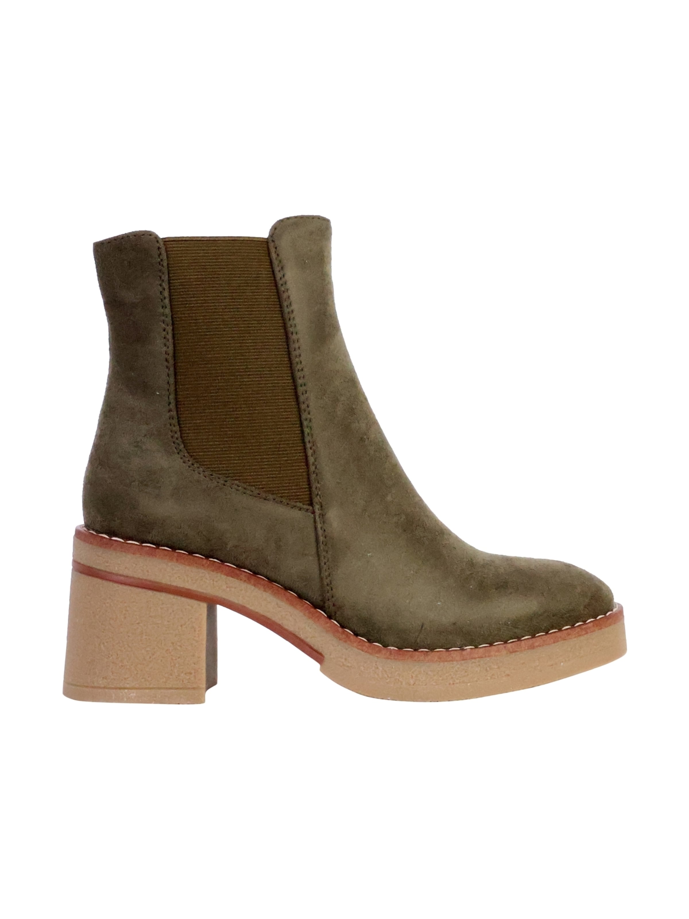 Bottines 'Stiefeletten mit Reißverschluss' The Divine Factory en vert