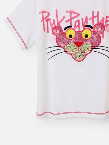 Desigual T-Shirt 'Pink Panther' in Weiß