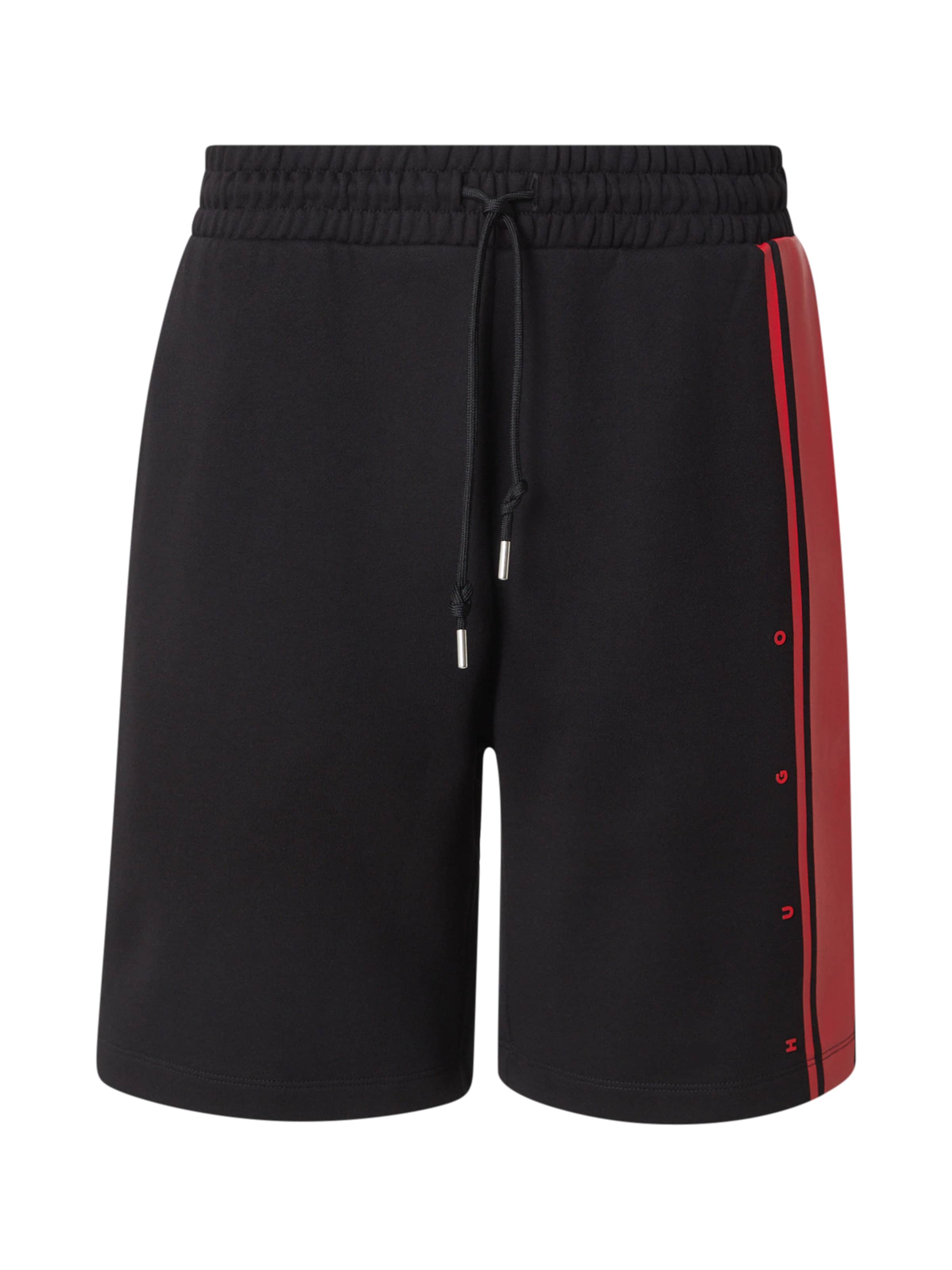 HUGO Loosefit Kalhoty 'Demsishort' – černá: přední strana