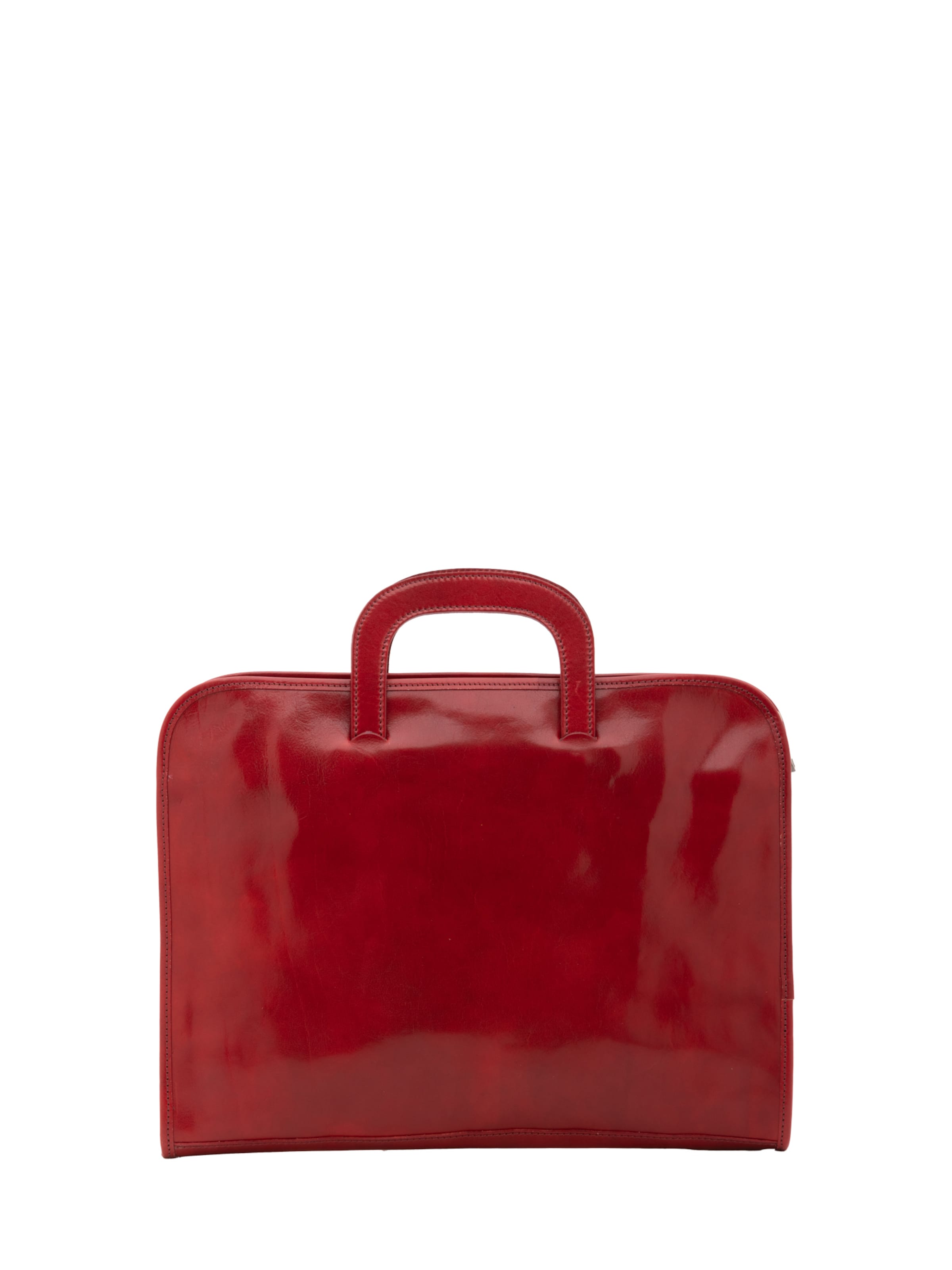 Valigetta ventiquattrore 'Borsa da lavoro uomo vera pelle con zip - Made in Italy' di I Fratelli in rosso