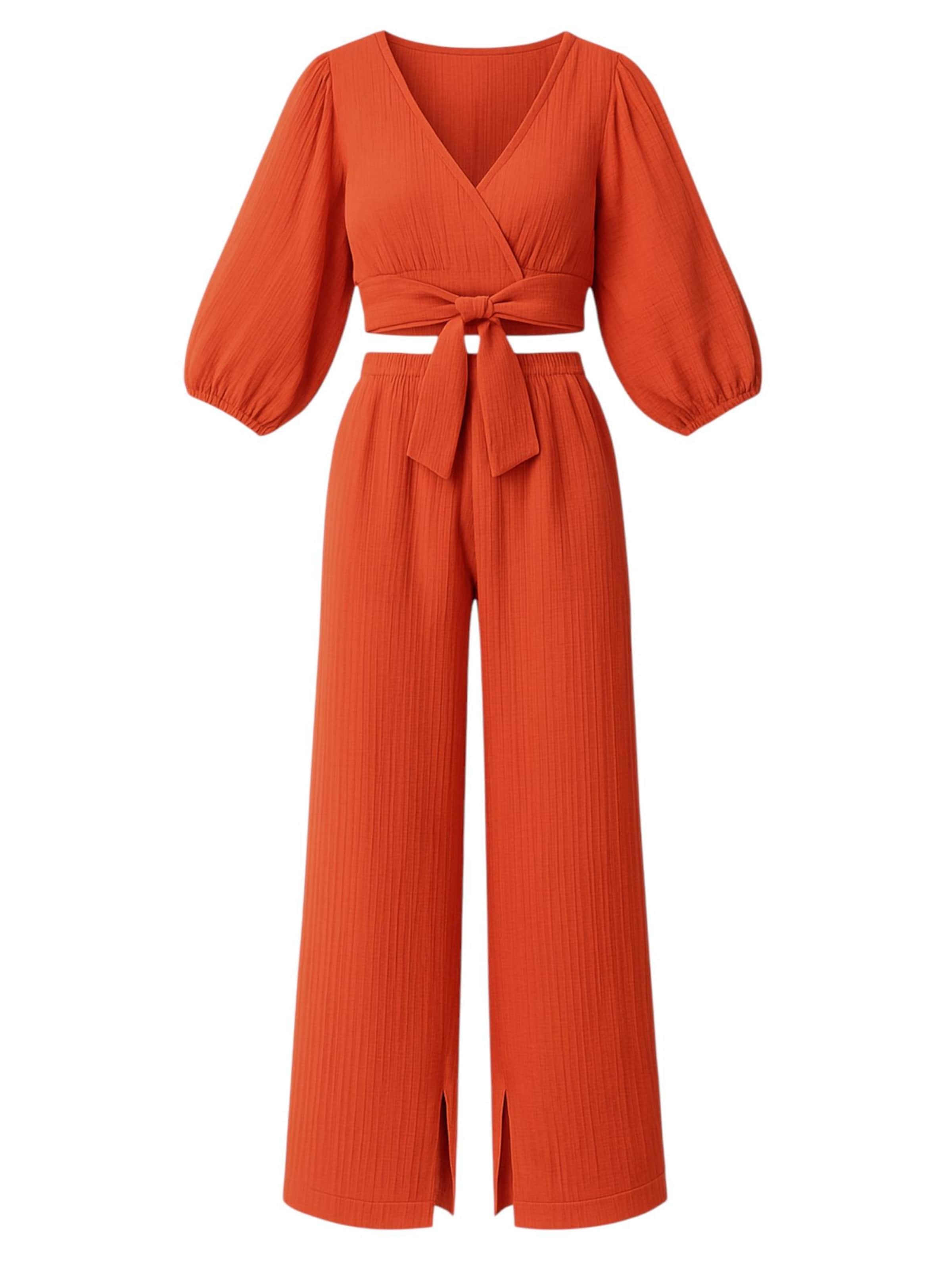 WENOR Hausanzug 'FLOWSET'‌‌‌ in Rot: Vorderseite