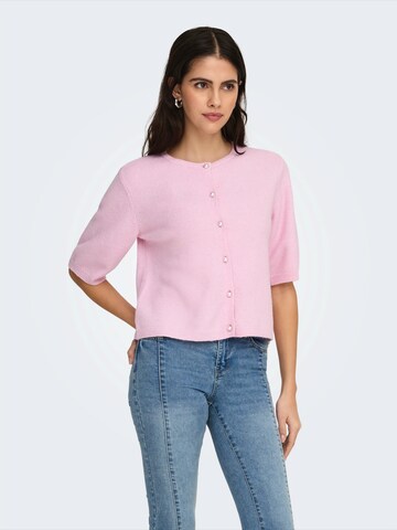 JDY Knit Cardigan 'JDYRUE' in Pink: front