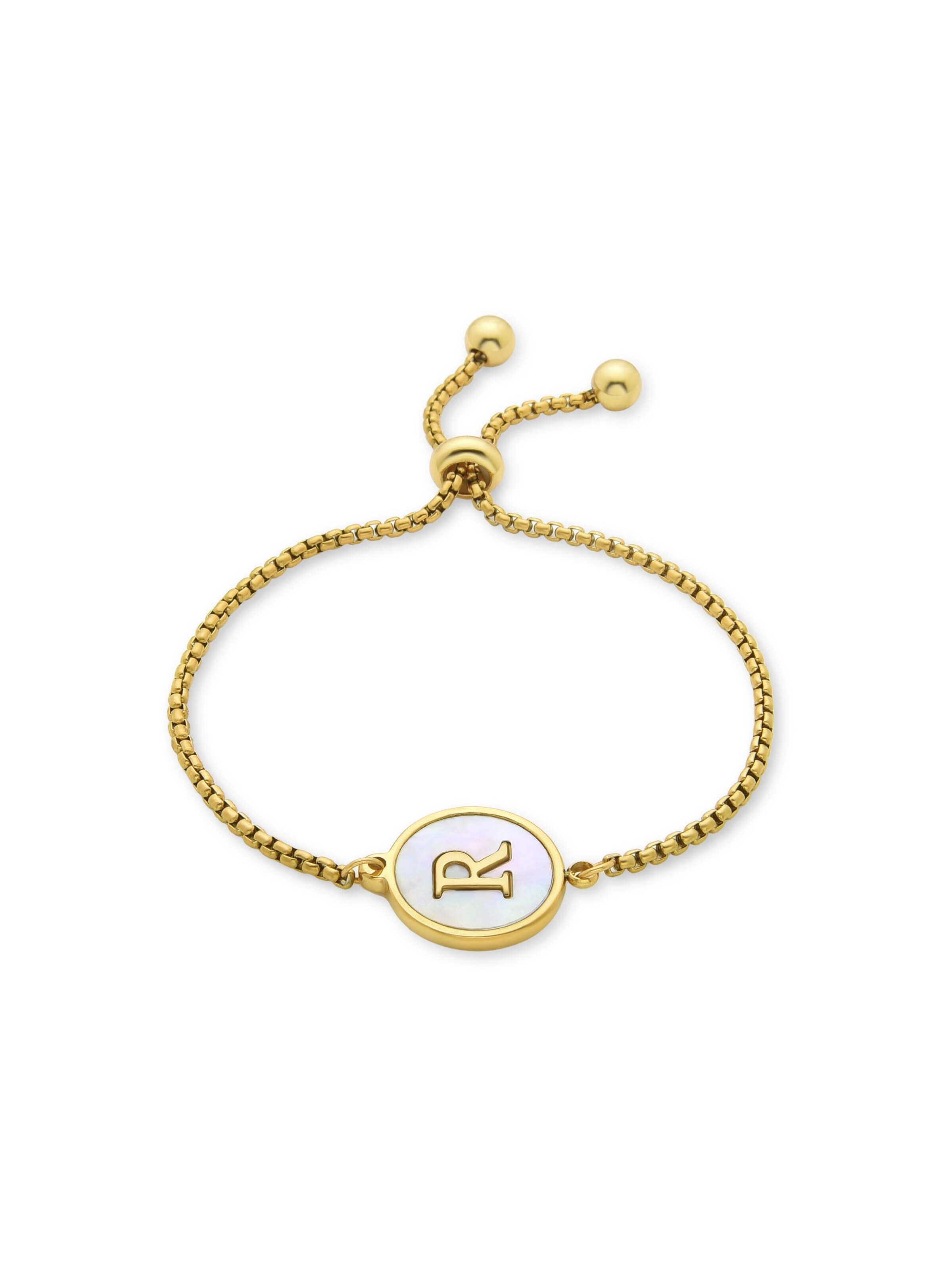 Luxenter Armbånd 'Alphabet' i guld: forside