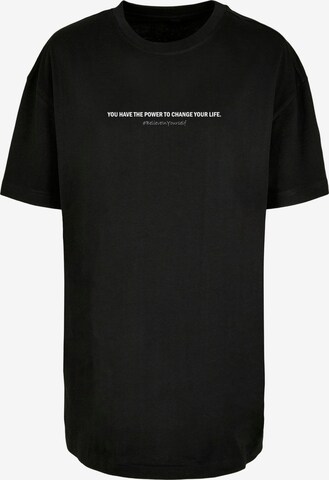 Merchcode Oversized Shirt 'Believe In Yourself' in Black: front