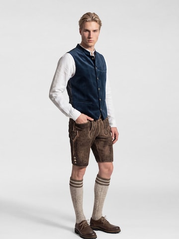 KaiserLich Trachtenweste '4398', elegante Samt-Optik in Blau