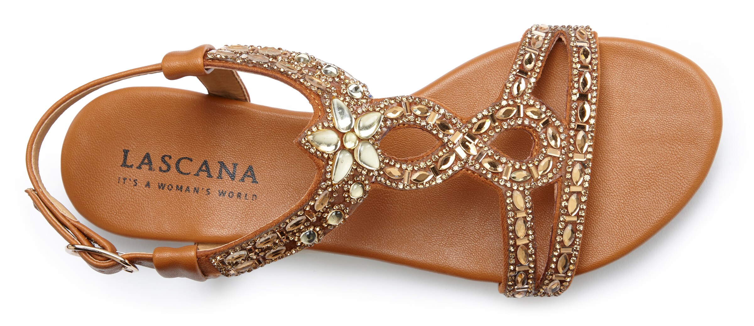 LASCANA Босоножки с ремешком в Коричневый