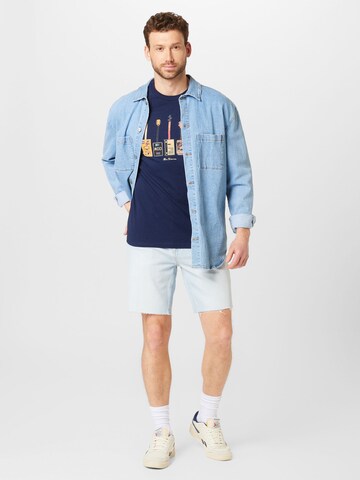 Ben Sherman Tričko 'Misfits Guitars' – modrá