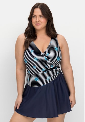 SHEEGO Triangle Swimsuit dress in Blue: front