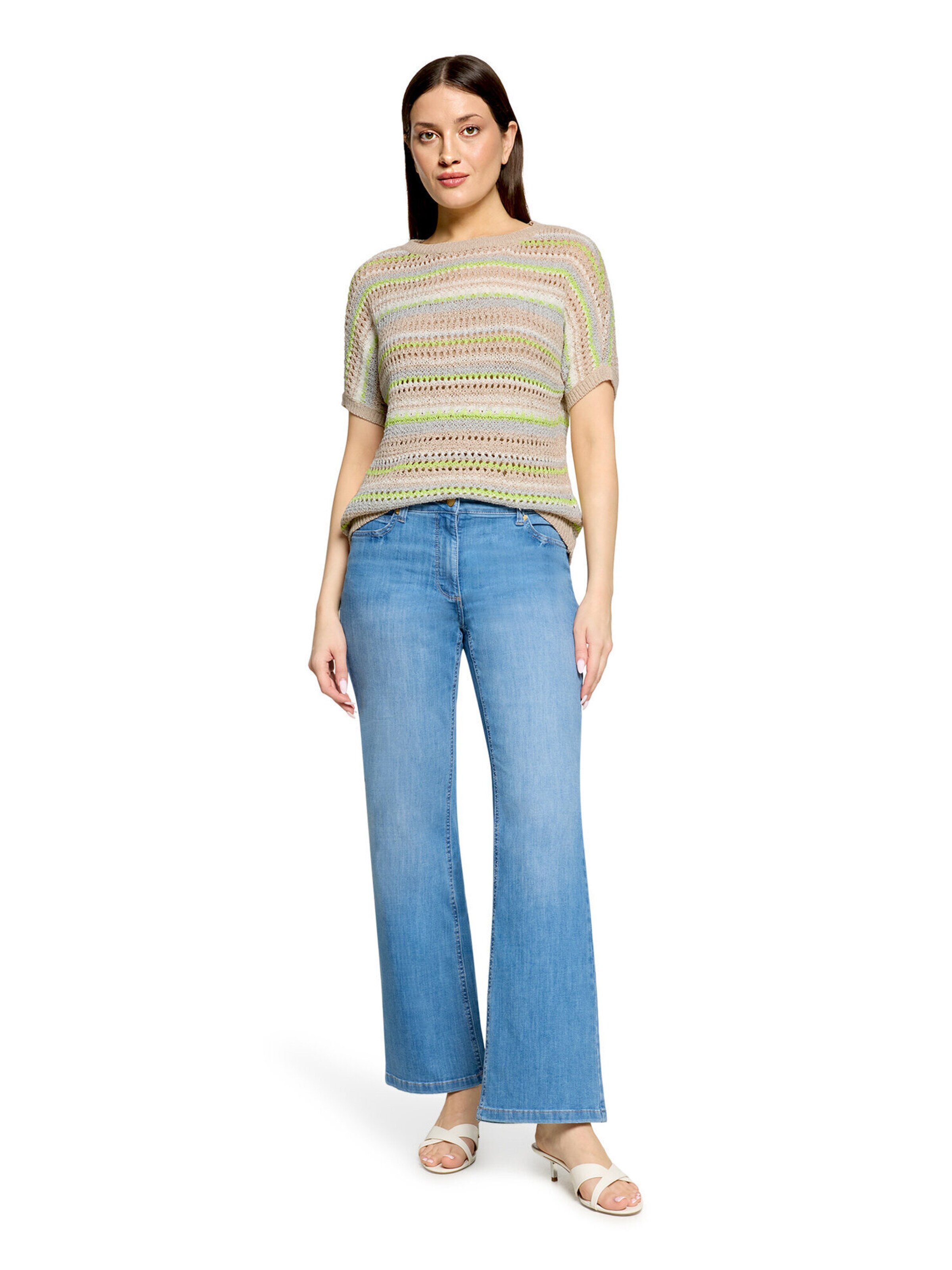 Betty Barclay Lochstrick-Pullover mit U-Boot-Ausschnitt in Beige
