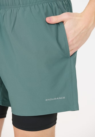 ENDURANCE Regular Workout Pants 'Kros' in Green