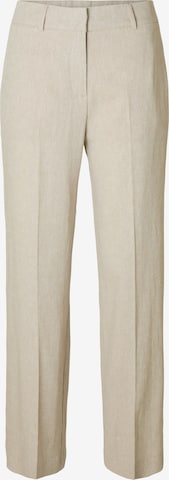 Pantalon à plis 'TANIA-RITA' SELECTED en beige : devant