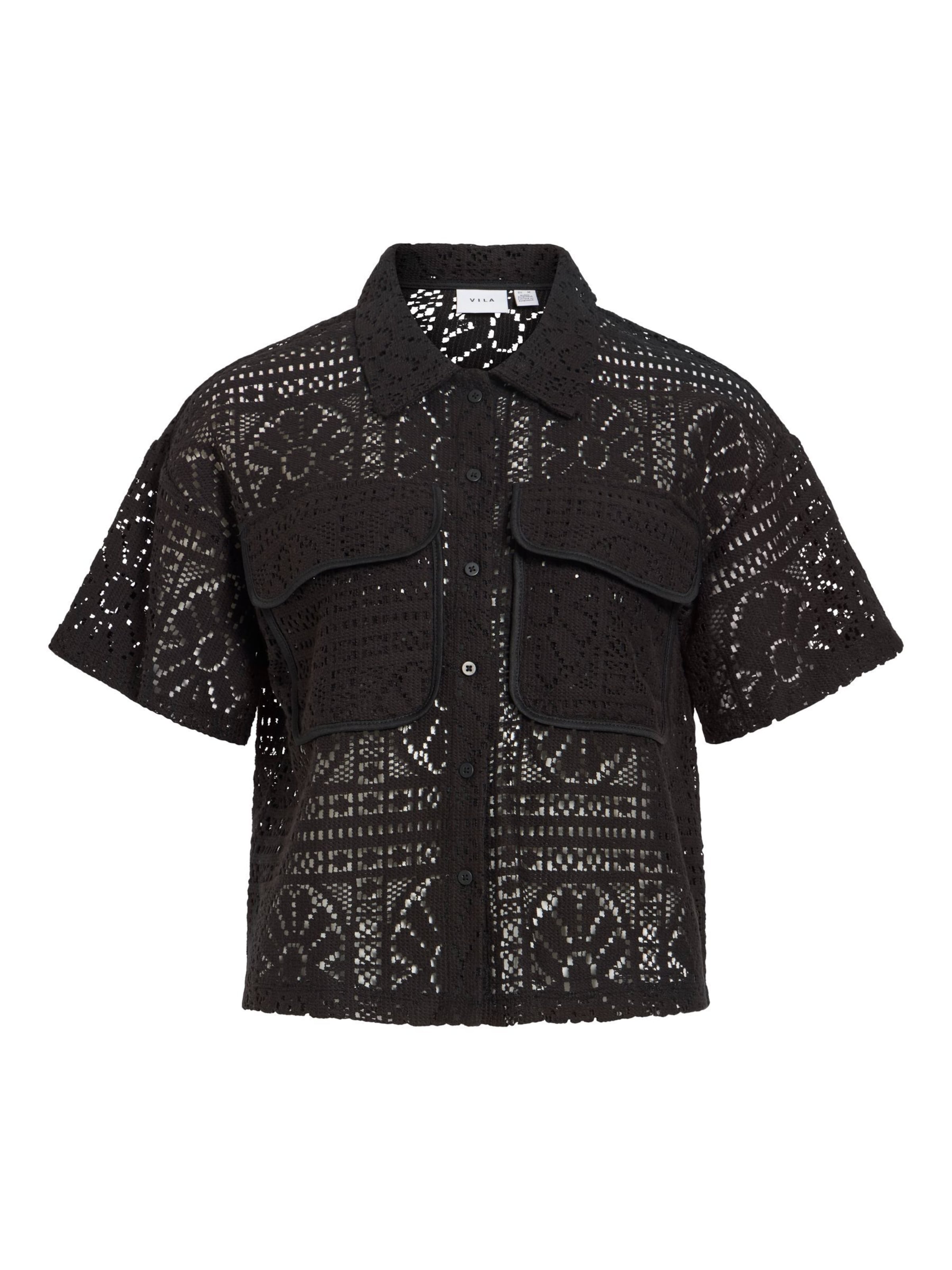 VILA Blouse 'VIMerinda' in Zwart: voorkant