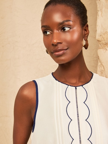 Chemisier love & roses en blanc