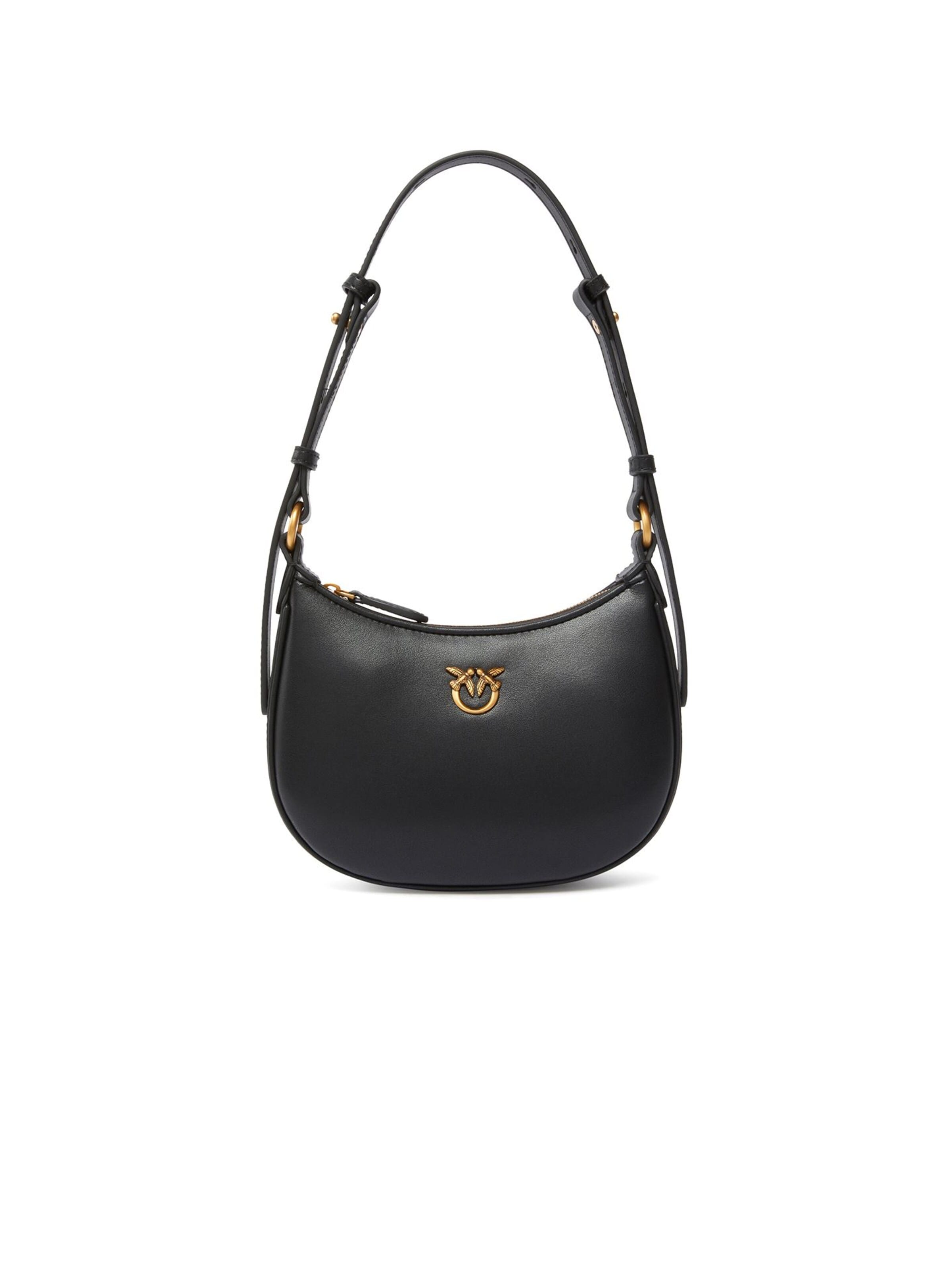 Sac bandoulière 'Half Moon Baby Vitello Seta' PINKO en noir : devant