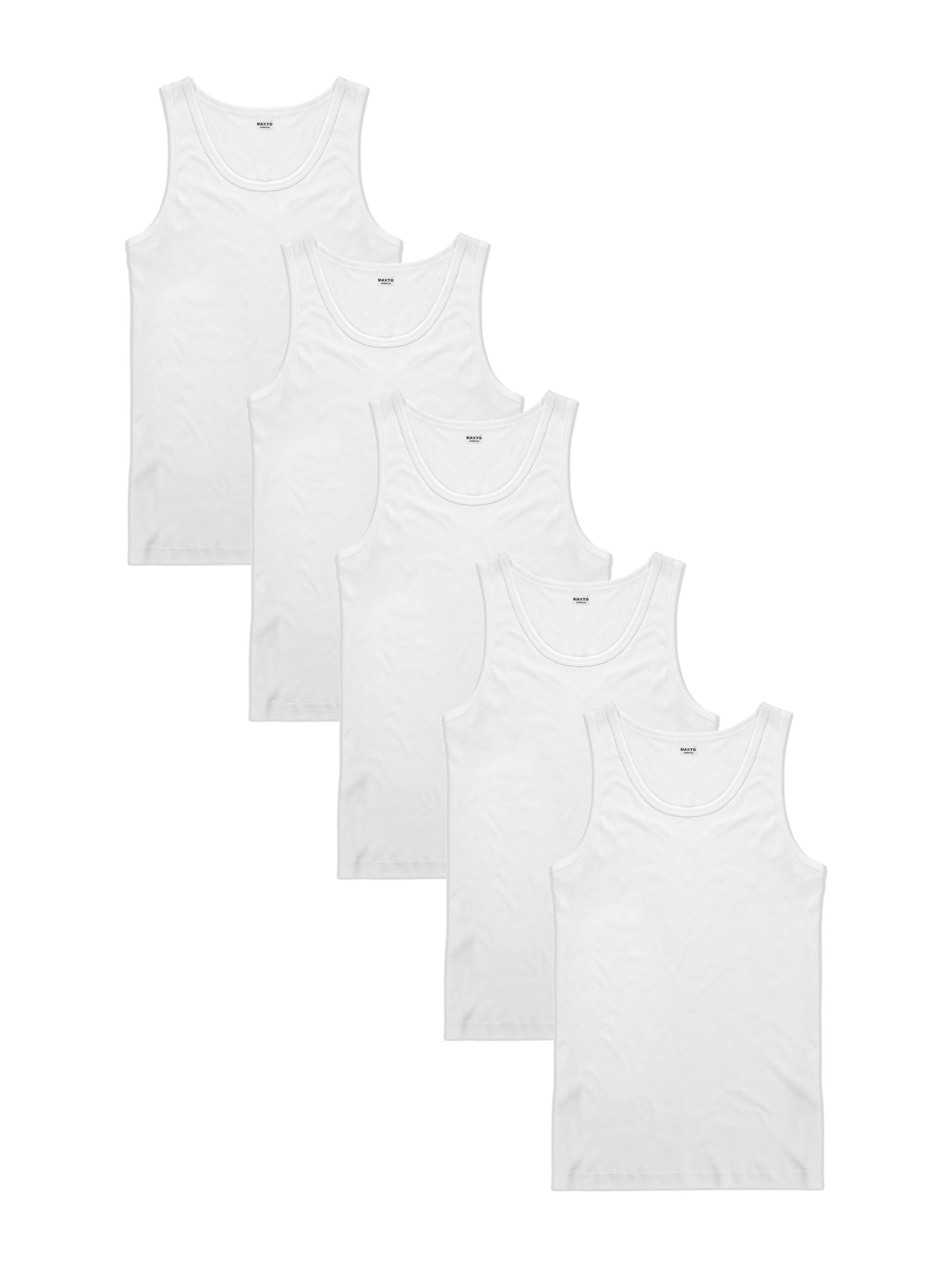 Maxte Unterhemd 'BASIC MAX Ärmelloses Trägerhemd 5er Pack'‌‌‌‌‌‌‌‌‌ in Weiß: Vorderseite