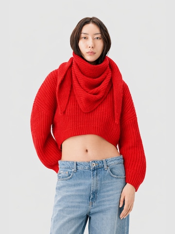 GOBI Cashmere Neulepaita 'Women's Oval-Sleeve Cropped Cashmere Sweater' värissä punainen: etupuoli