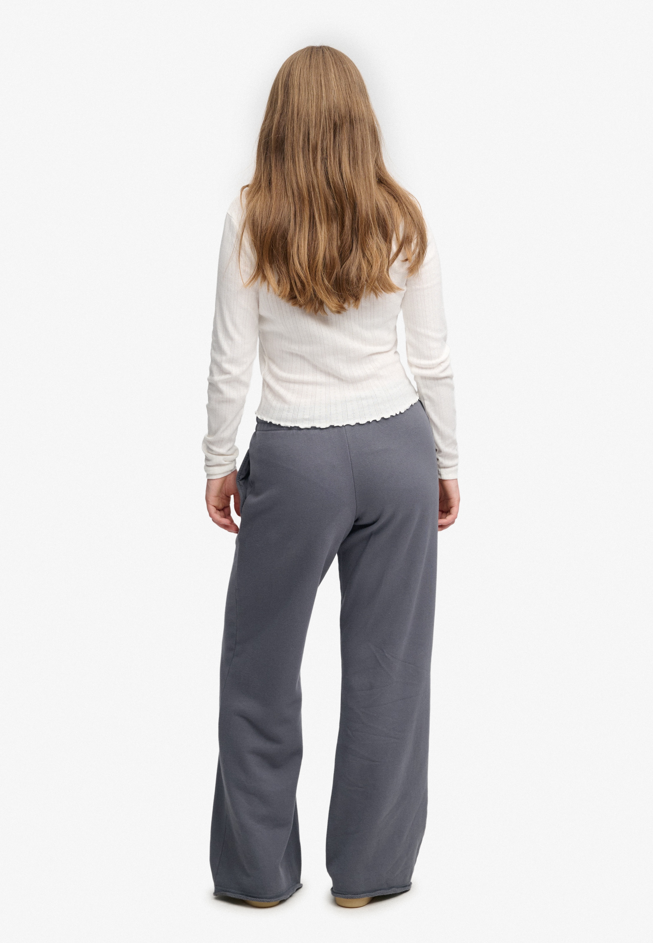 Superdry & Co Wide leg Broek in Grijs