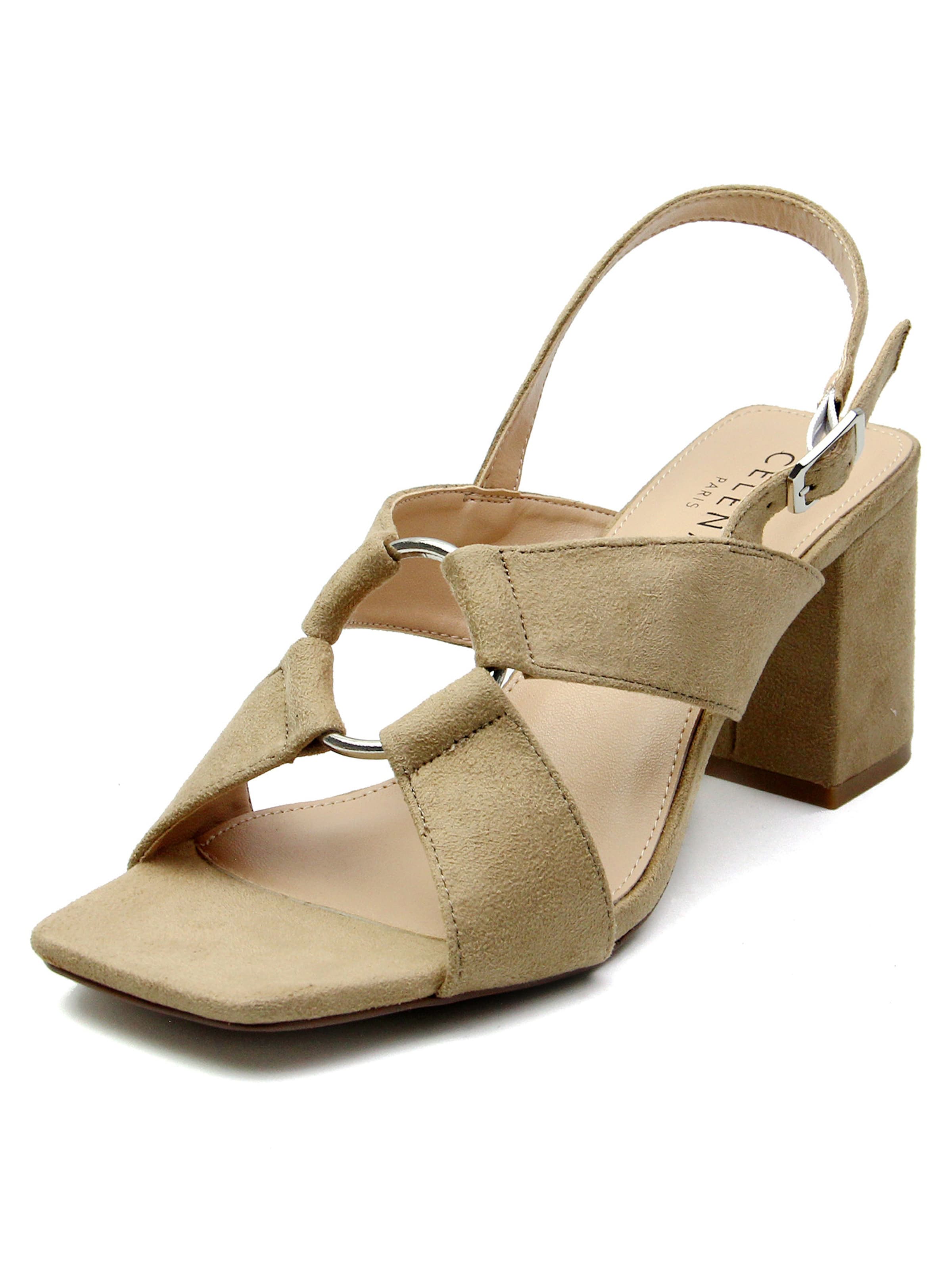 Celena - Sandalias con hebilla 'Christel' en marrón: frente