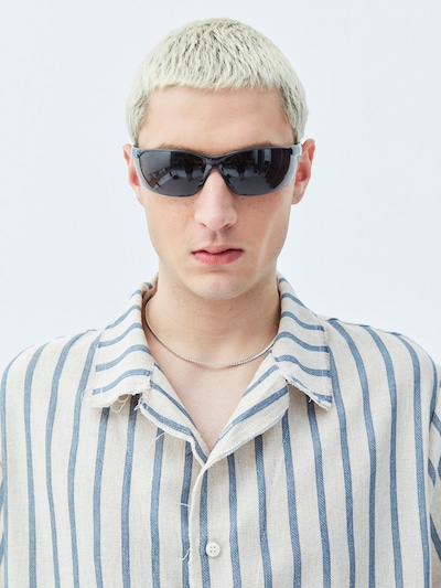 VAMOS CLO Button Up Shirt in Blue / White, Item view
