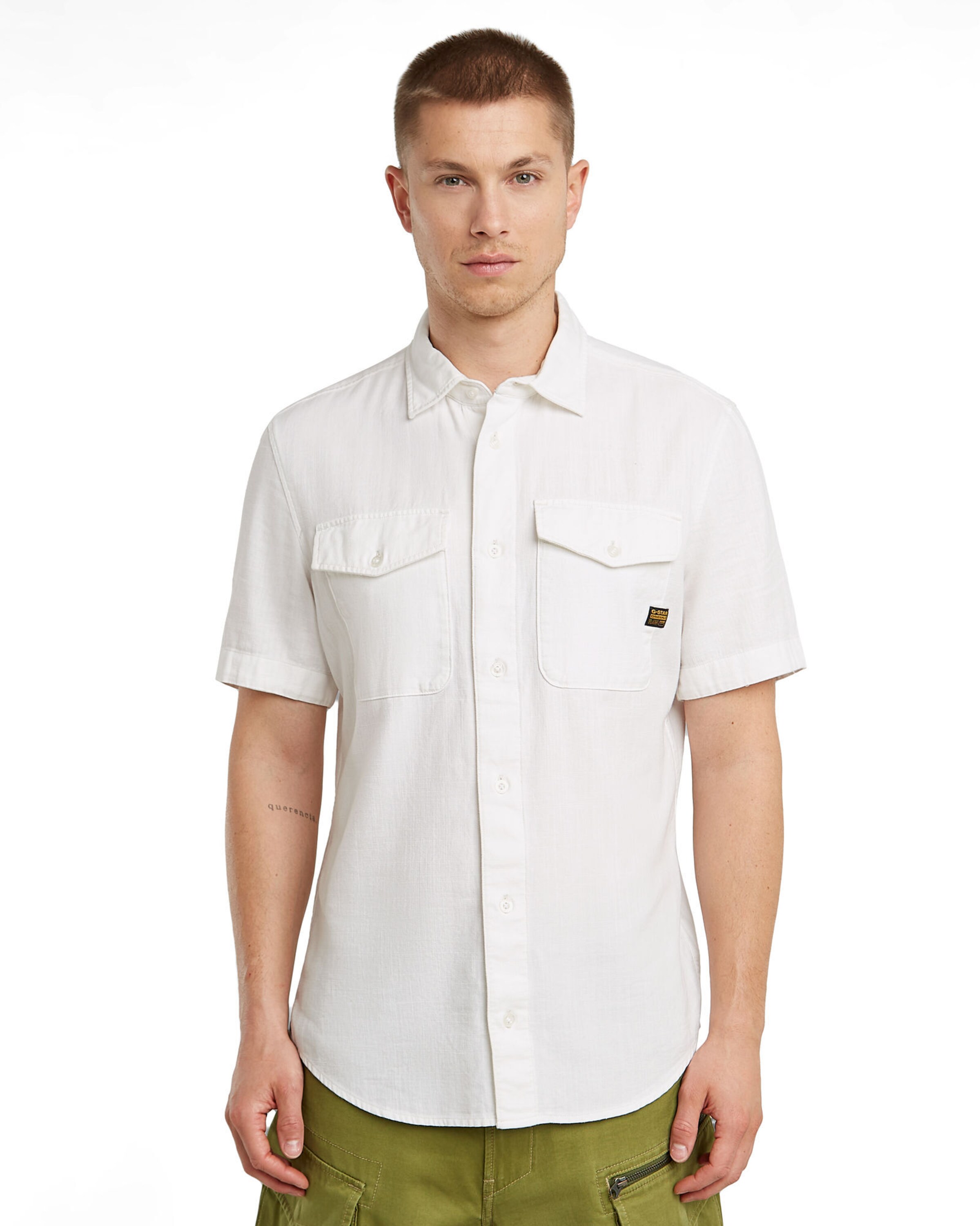 G-STAR Slim Fit Hemd in Weiß: Vorderseite