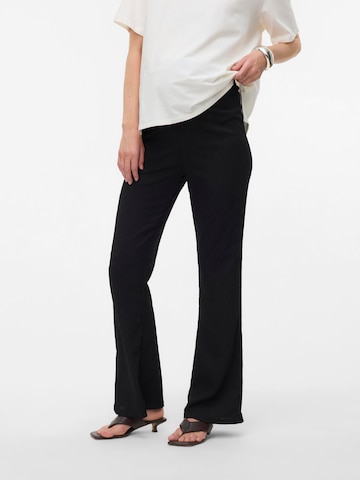 MAMALICIOUS Flared Broek in Zwart: voorkant
