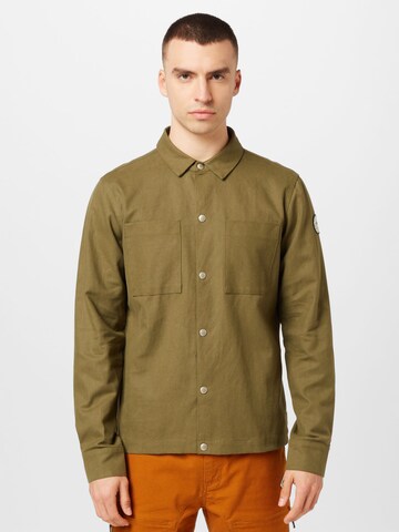 Maloja Regular fit Athletic button up shirt 'Etzel' in Green: front