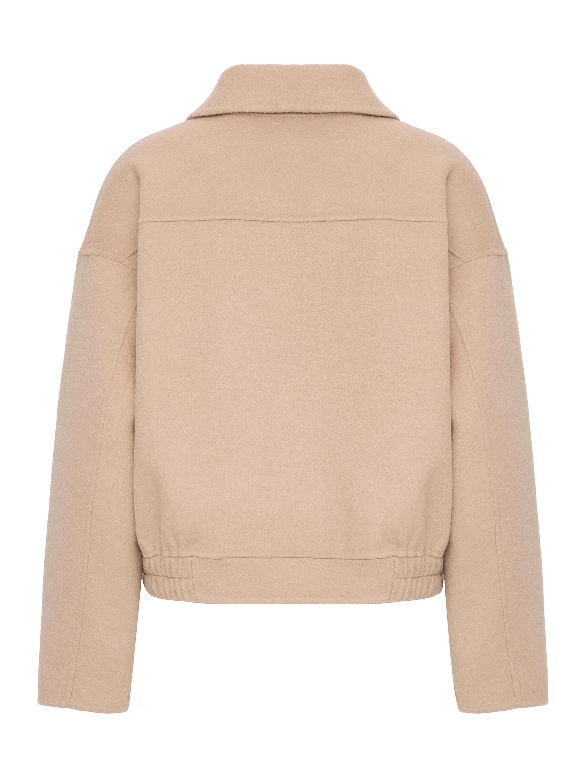 MANISA Between-Season Jacket 'Wolljacke' in Beige
