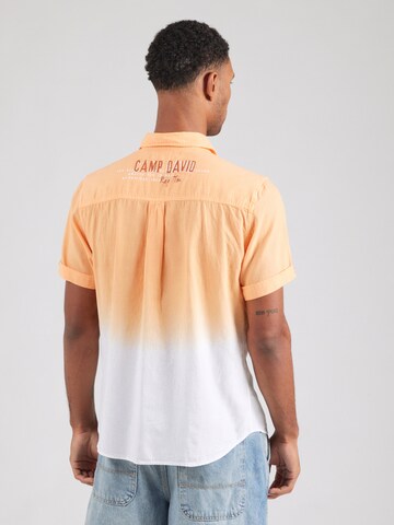 CAMP DAVID Regular fit Button Up Shirt in Orange