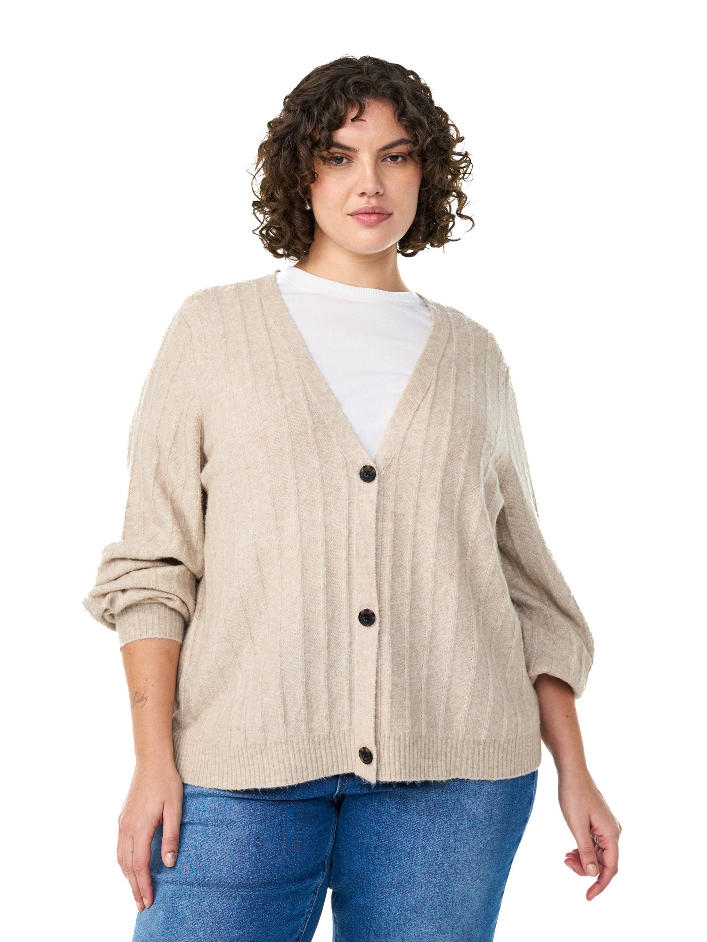 Zizzi Kampsun 'Cavista', värv beež: eest vaates