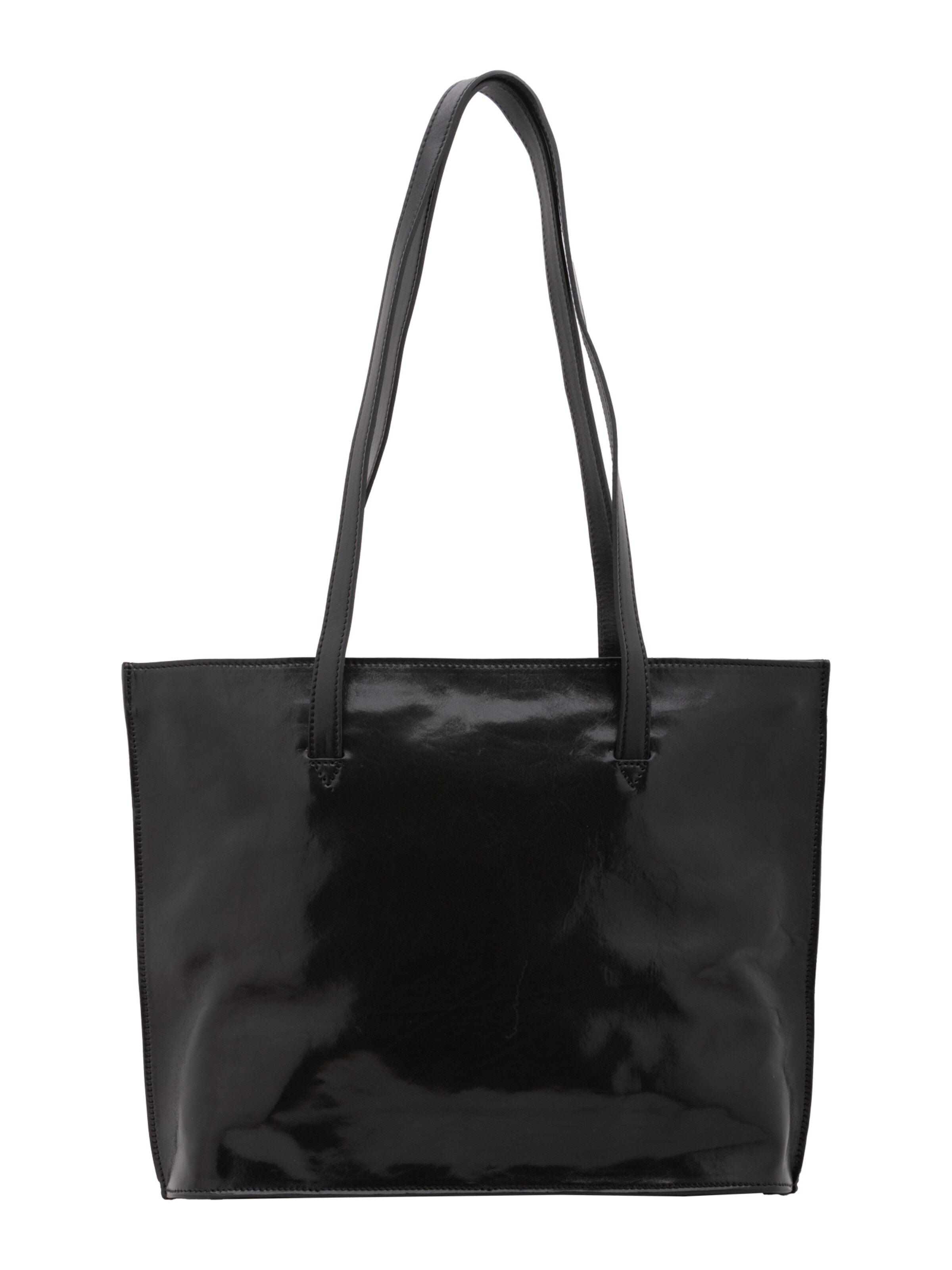 Borsa a spalla 'Borsa a Spalla Donna Pelle Vera Vacchetta - Chiusura Zip Made in Italy' di I Fratelli in nero: frontale