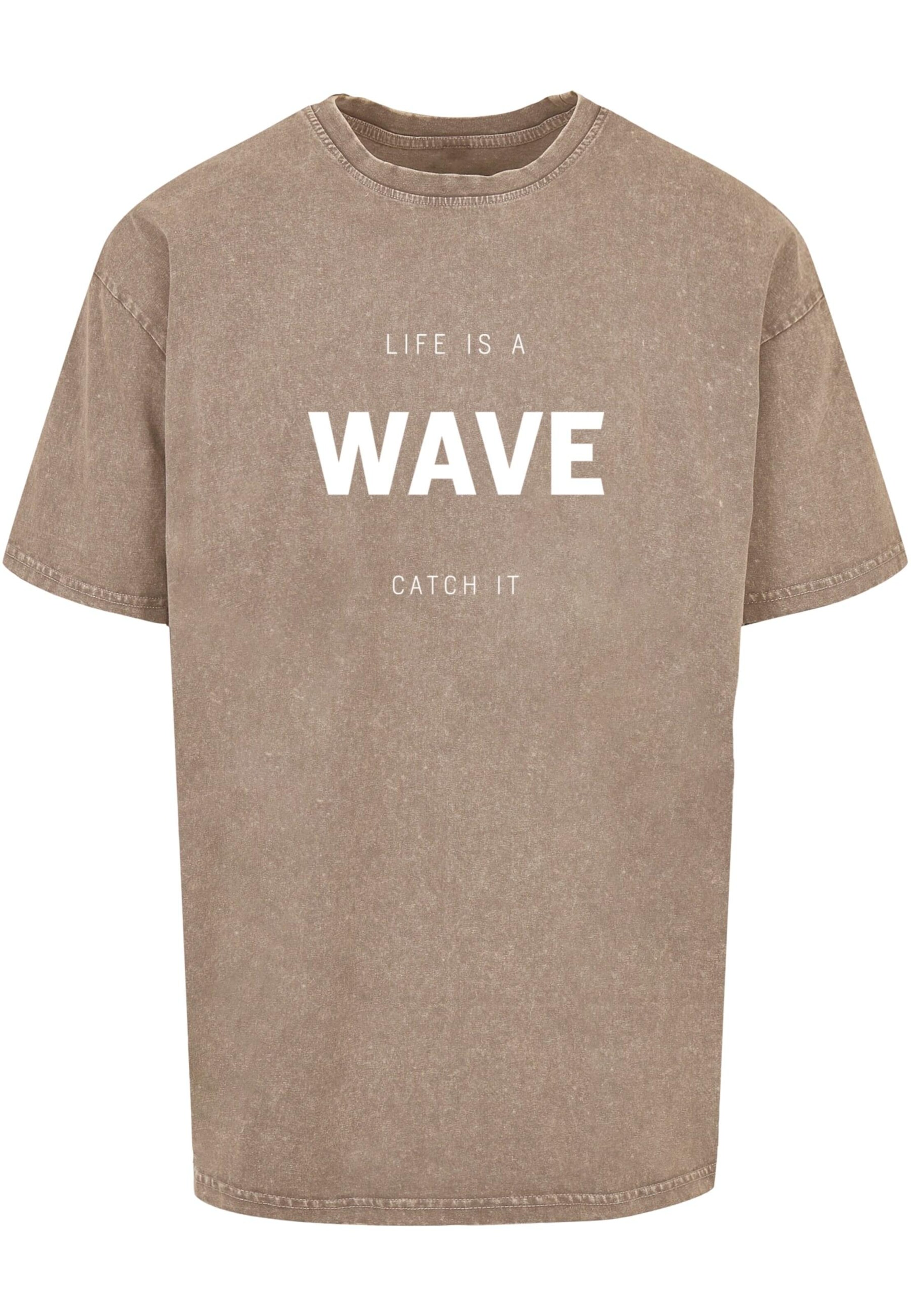 Merchcode T-Shirt 'Summer - Life Is A Wave' in Grün: Vorderseite