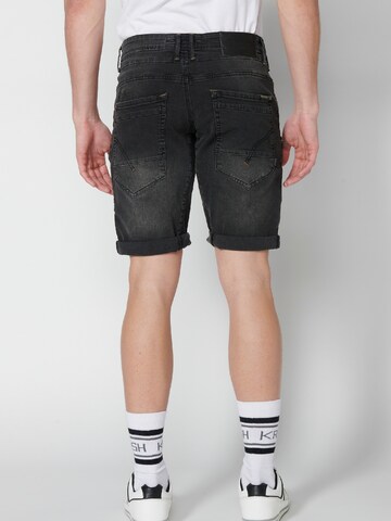 Coupe slim Jeans cargo KOROSHI en noir