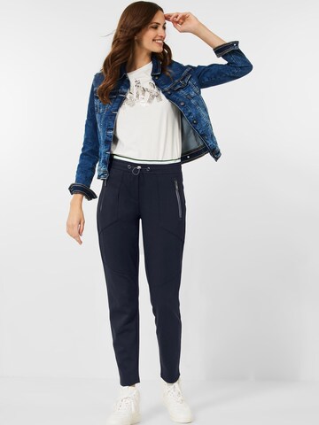 CECIL Slimfit Broek in Blauw