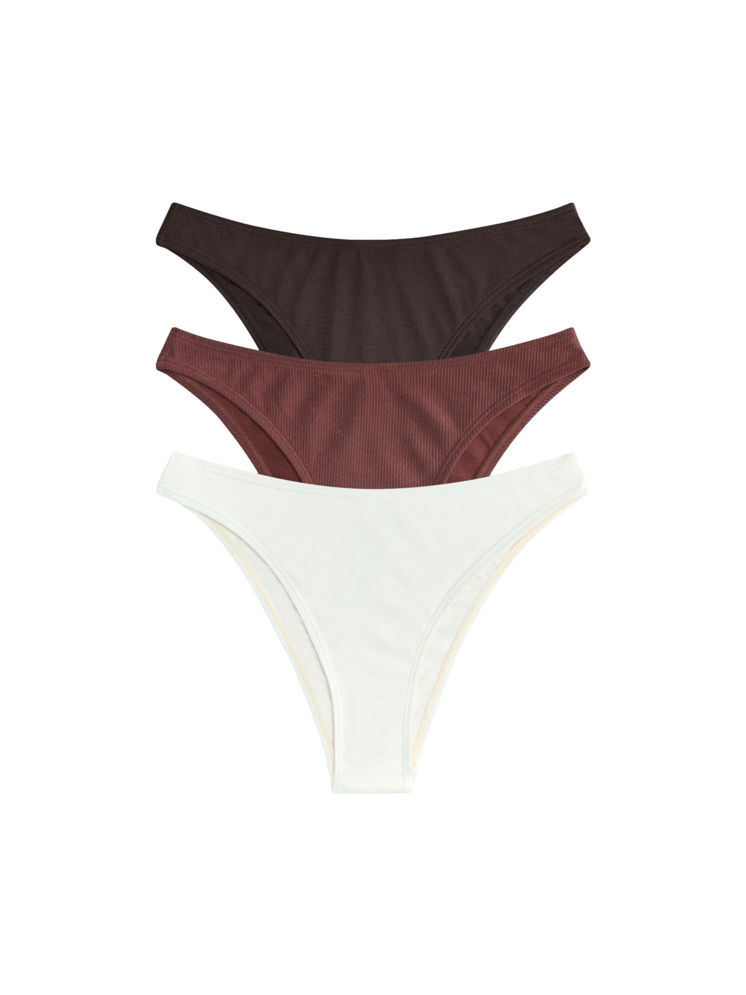 The Set Долнище на бански тип бикини в ръждиво кафяво / тъмнокафяво / естествено бяло, Преглед на продукта