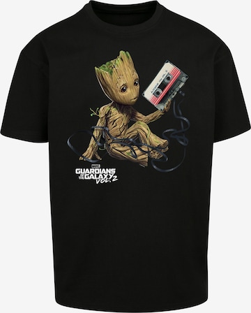 F4NT4STIC Shirt 'Marvel Guardians Of The Galaxy Vol2 Groot Tape' in Black: front