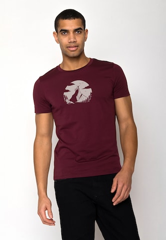 GREENBOMB Shirt 'Nature Clouds Ride' in Rood: voorkant