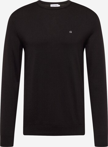 Calvin Klein Normalny krój Sweter w kolorze czarny: przód