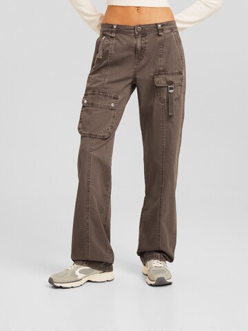 Bershka Loosefit Broek in Beige: voorkant