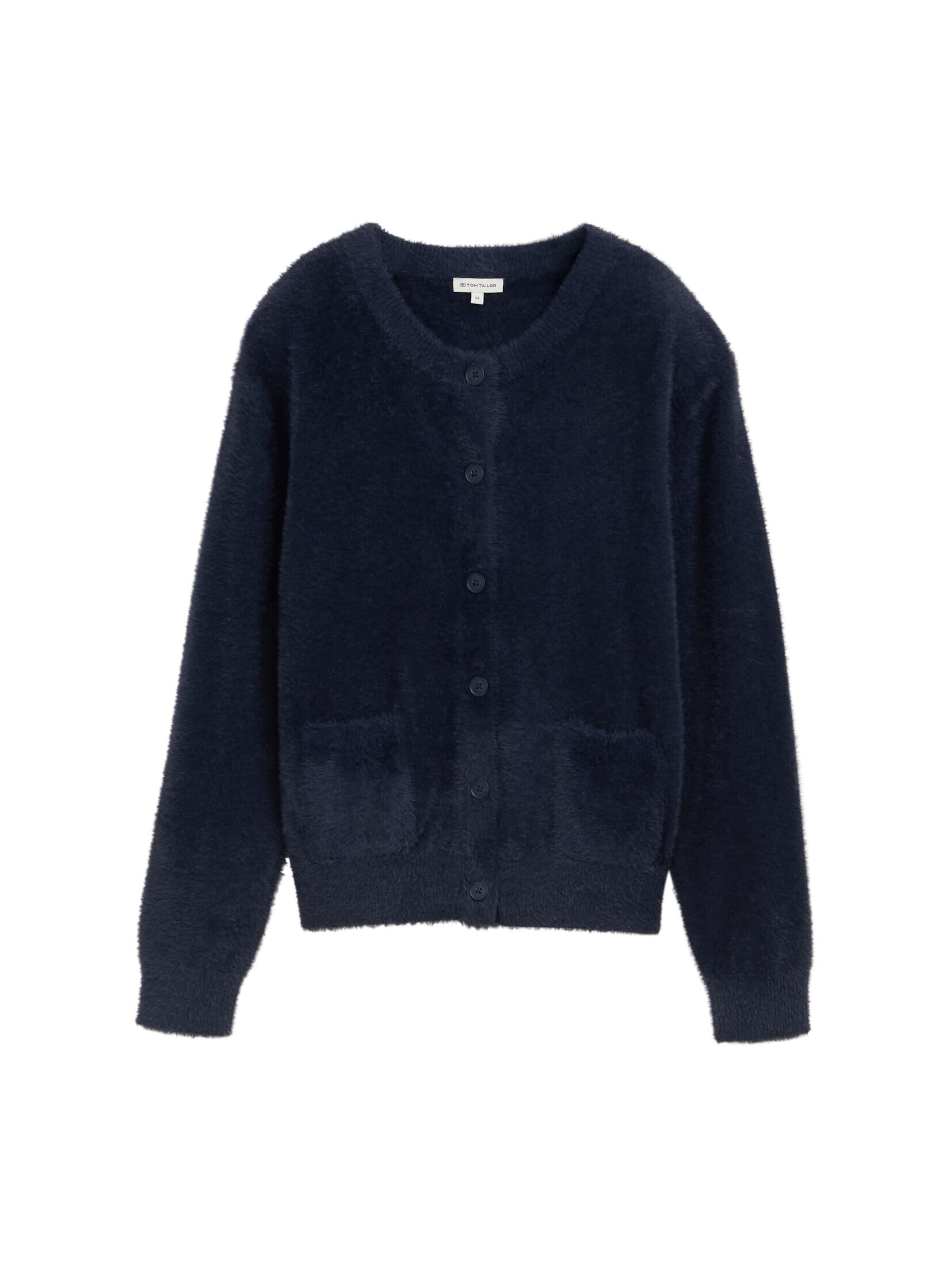 TOM TAILOR Gebreid vest in Blauw: voorkant