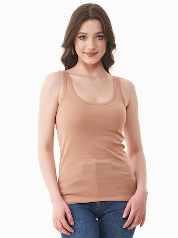 Organication Top in Beige: Vorderseite