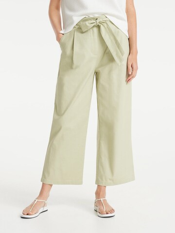 OPUS Wide leg Pleat-Front Pants 'Mareika' in Green: front