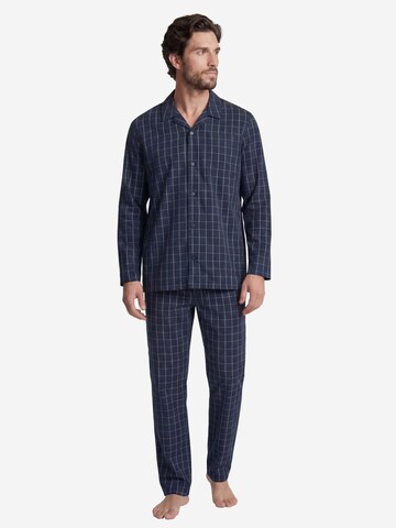 SEIDENSTICKER Pyjama lang 'Classic Web' in Blauw