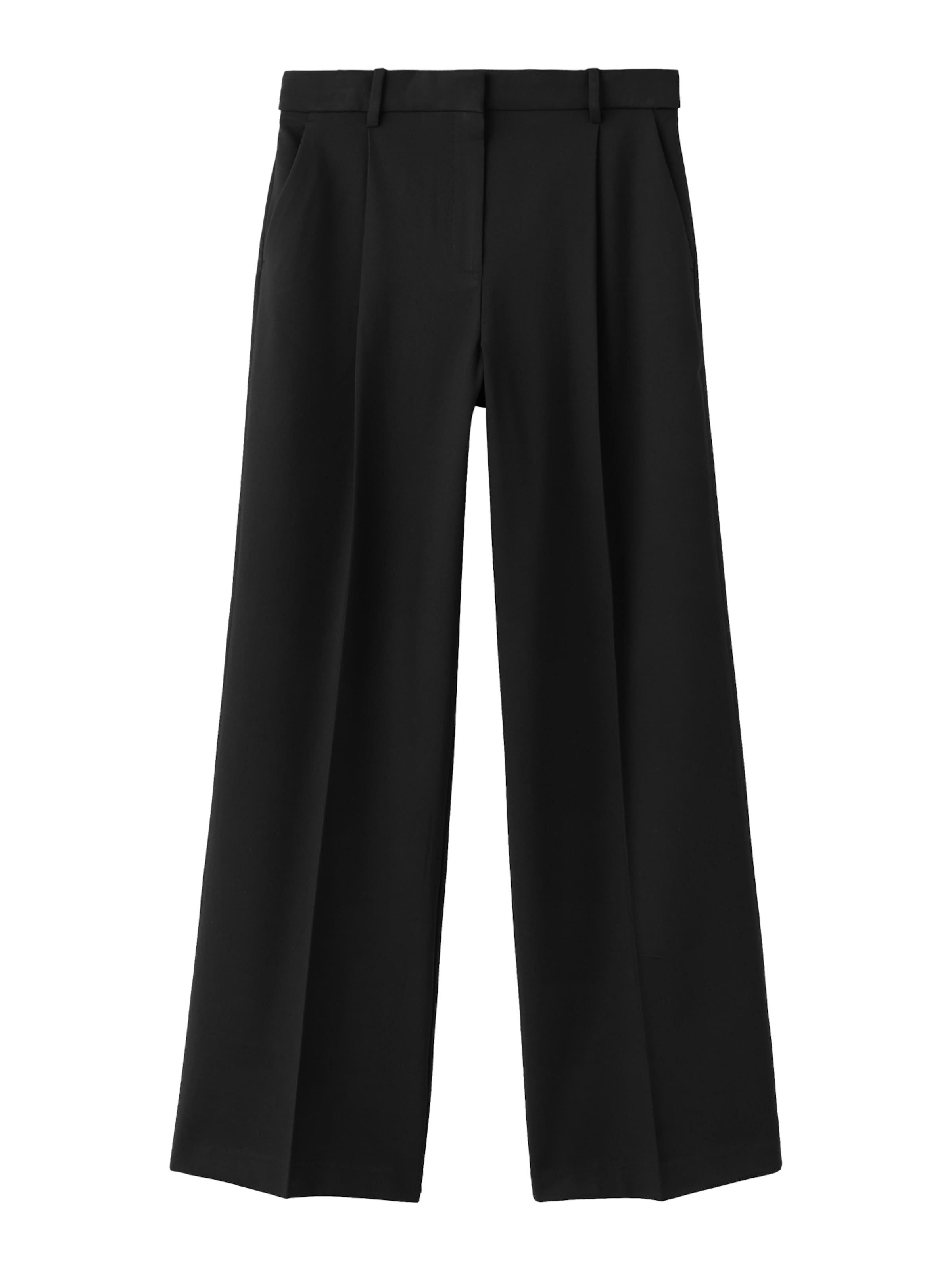 Largi Pantaloni cutați 'OSCAR' de la MANGO pe negru: față