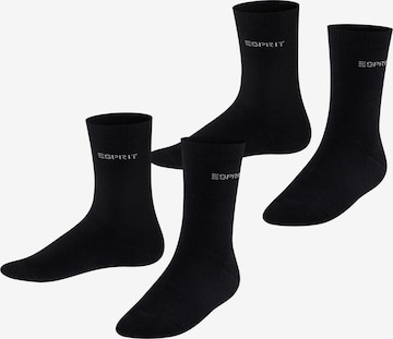 ESPRIT Socken 'Foot Logo 2-Pack' in Schwarz: Vorderseite