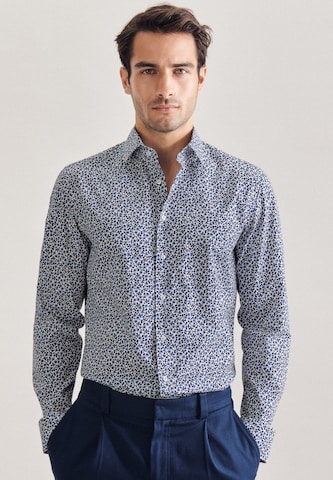 SEIDENSTICKER Slim fit Button Up Shirt in Blue: front