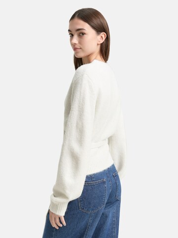 TOM TAILOR DENIM Strickjacke in Weiß