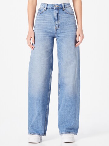 NEON & NYLON Wide leg Jeans in Blauw: voorkant