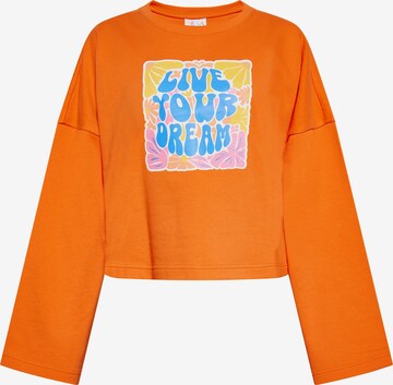 IZIA Sweatshirt in Oranje: voorkant